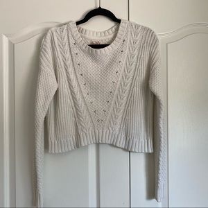 White Cable Knit Sweater